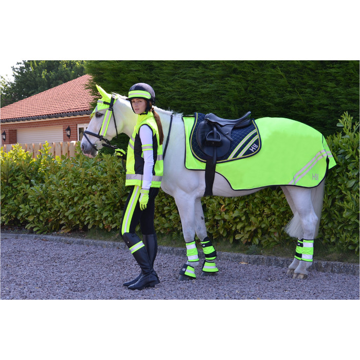 2022 Hy Equestrian Reflector Mesh Exercise Sheet 2303 - Yellow